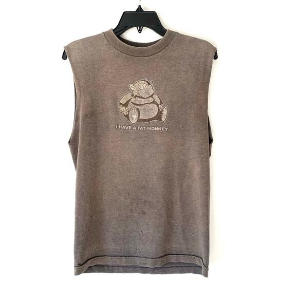 Vintage To The Edge Prime Cut Off T-shirt I Have a Fat Monkey Tank size small - Picture 1 of 9